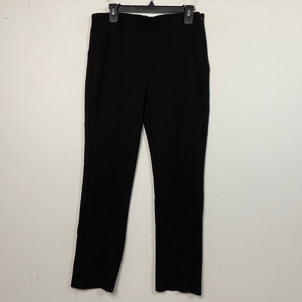 Chico’s Women's Black Ponte Knit Front Seam Career Pants Size 6